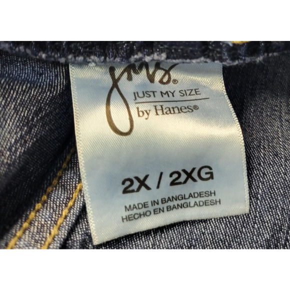 Just My Size Capri Pants Womens 2X Blue Denim Pull On Elastic Waist Stretch NWOT - Picture 3 of 14
